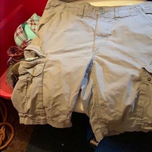 Khaki cargo shorts